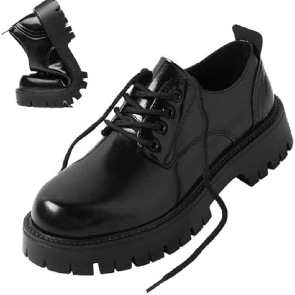 Men's Black Lace-Up Shoes